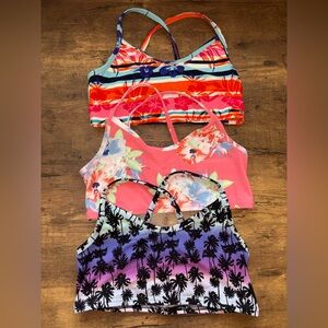 Trio of Colorful Patterned Crop Tops